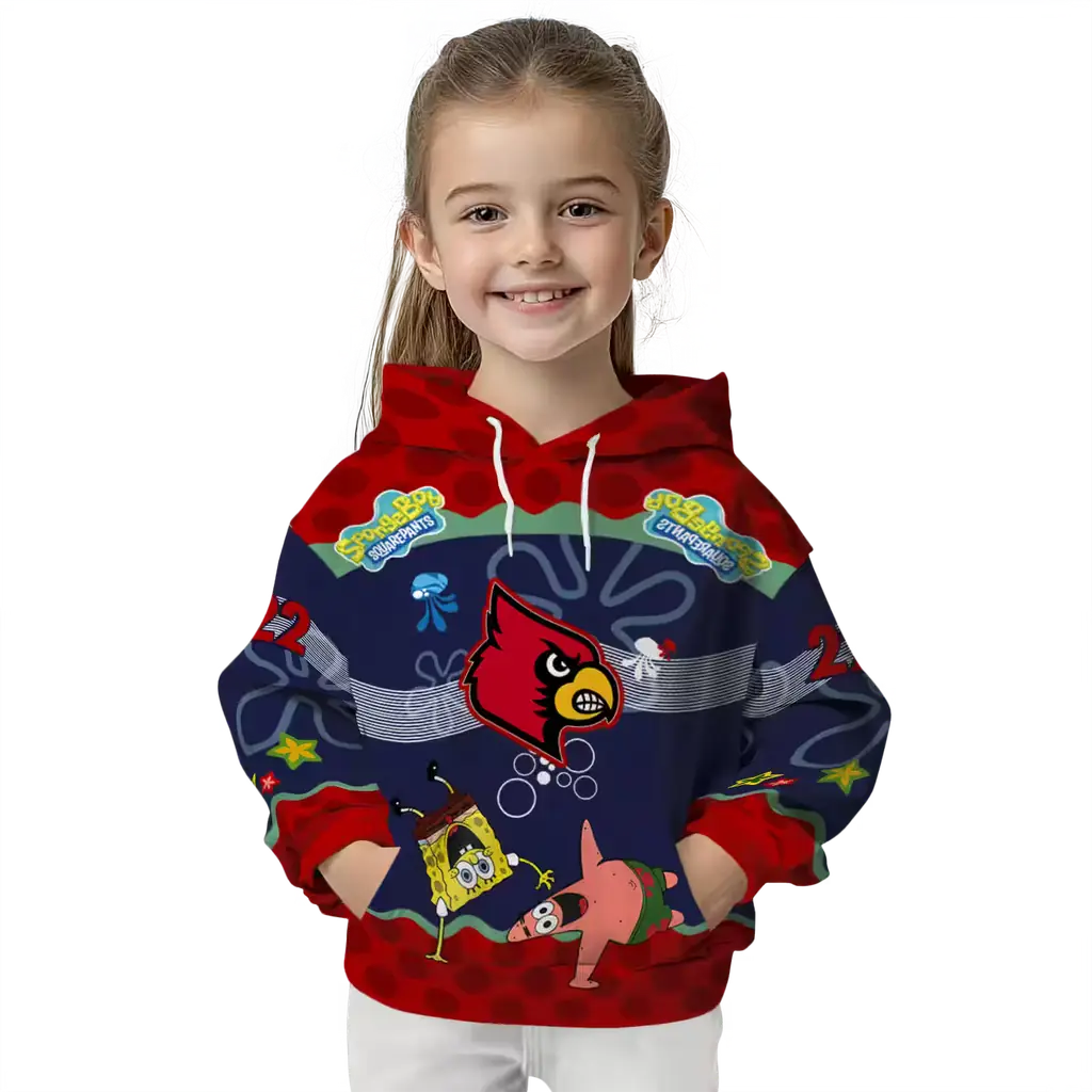 custom louisville cardinals spongebob patrick star red navy hoodie top rated custom louisville cardinals spongebob patrick star red navy hoodie top rated