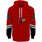 custom louisville cardinals striped sleeves red hoodie best selling