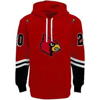custom louisville cardinals striped sleeves red hoodie best selling