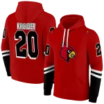 custom louisville cardinals striped sleeves red hoodie best selling