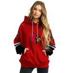 custom louisville cardinals striped sleeves red hoodie best selling