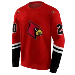 custom louisville cardinals striped sleeves red hoodie best selling