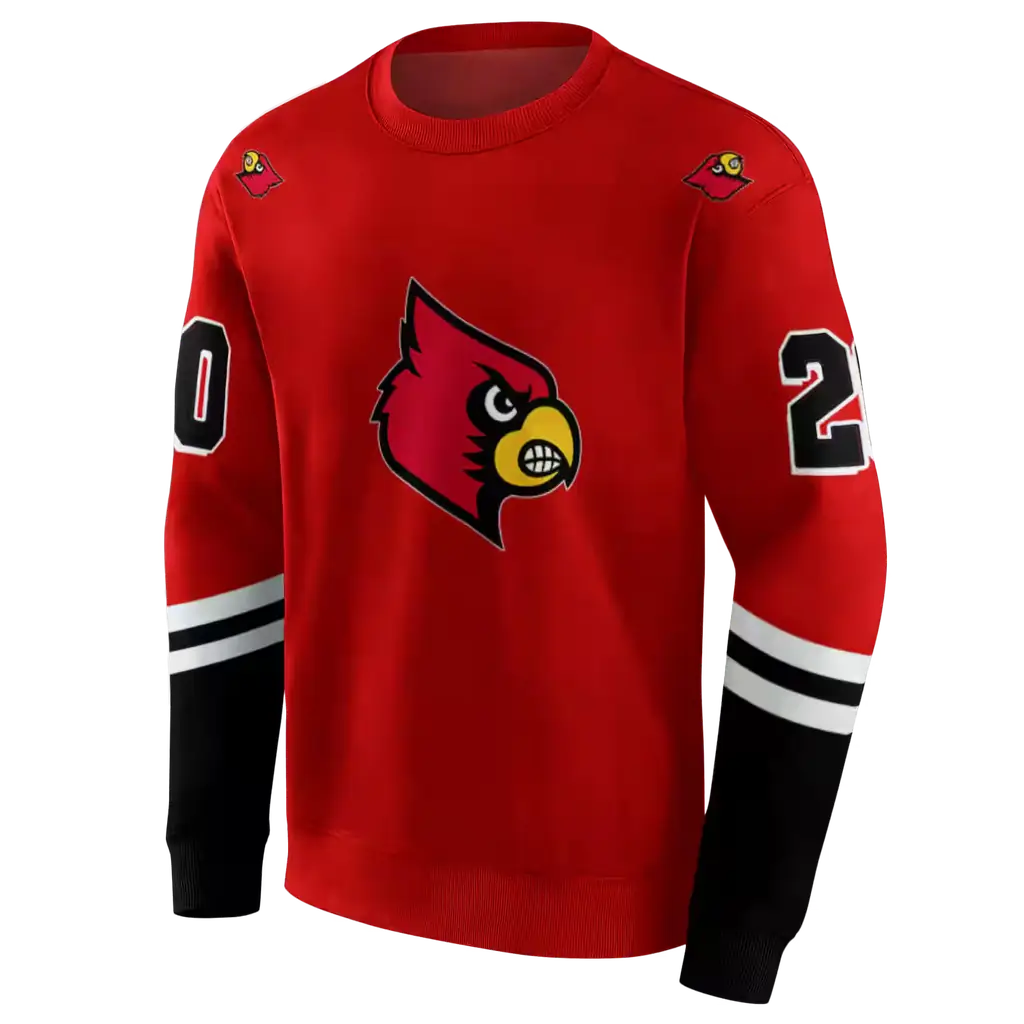 custom louisville cardinals striped sleeves red hoodie new arrival custom louisville cardinals striped sleeves red hoodie new arrival