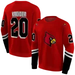 custom louisville cardinals striped sleeves red hoodie best selling