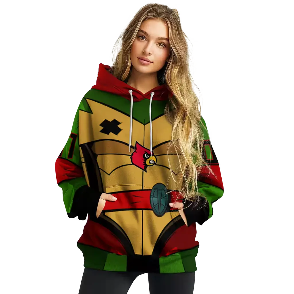 custom louisville cardinals superhero armor red green hoodie high quality custom louisville cardinals superhero armor red green hoodie high quality