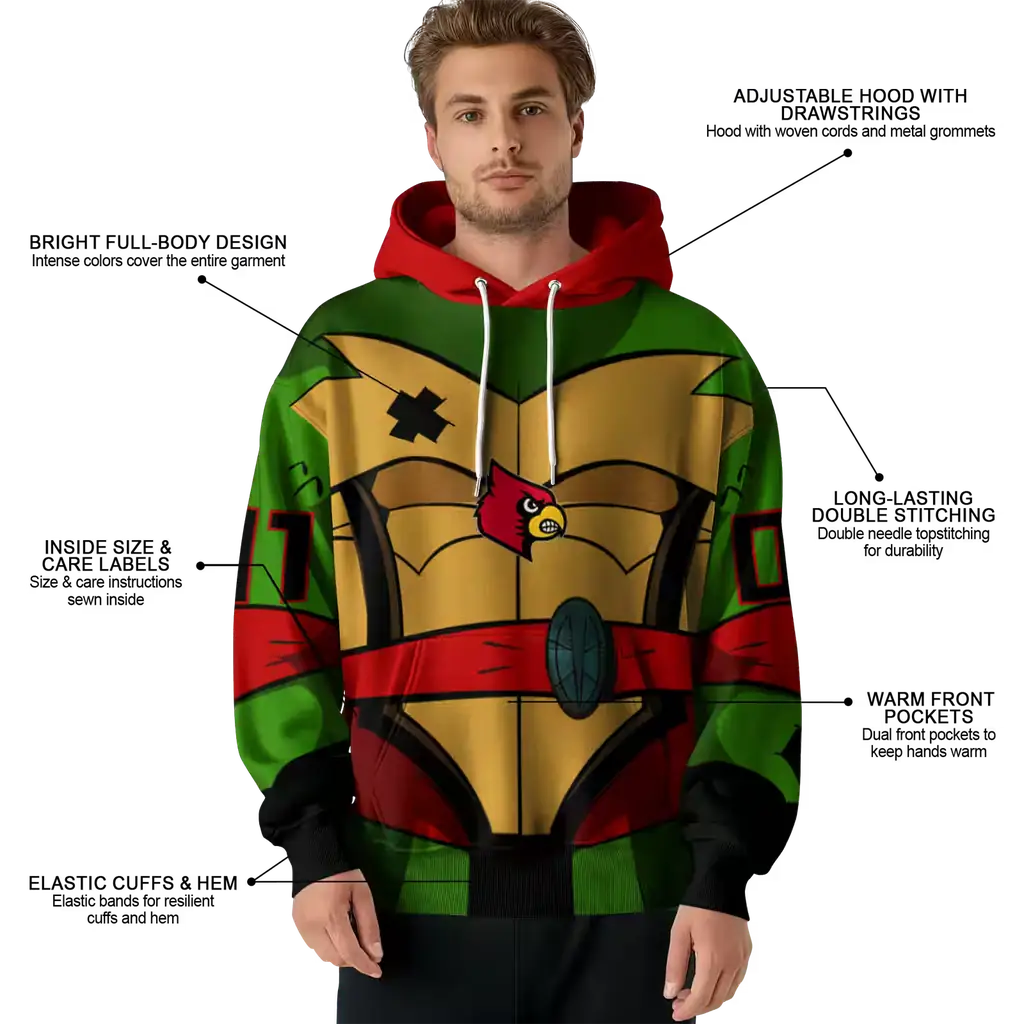 custom louisville cardinals superhero armor red green hoodie latest model custom louisville cardinals superhero armor red green hoodie latest model
