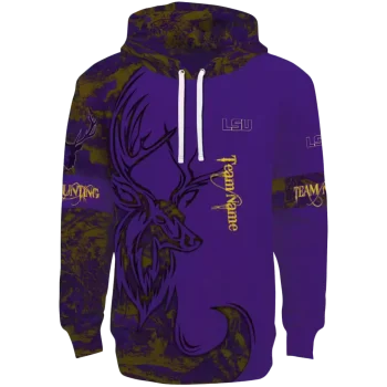 custom lsu tigers deer silhouette purple hoodie best selling