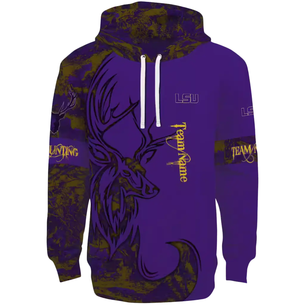 custom lsu tigers deer silhouette purple hoodie best selling custom lsu tigers deer silhouette purple hoodie best selling