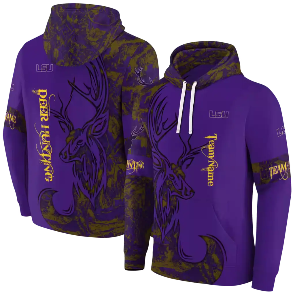 custom lsu tigers deer silhouette purple hoodie fashion forward custom lsu tigers deer silhouette purple hoodie fashion forward
