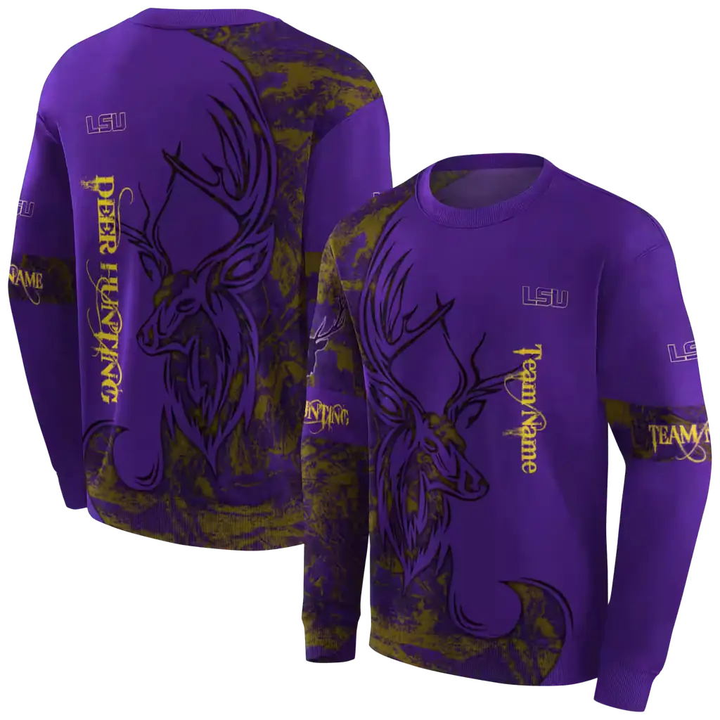 custom lsu tigers deer silhouette purple hoodie premium grade custom lsu tigers deer silhouette purple hoodie premium grade
