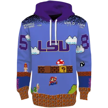 custom lsu tigers mario blue black hoodie best selling