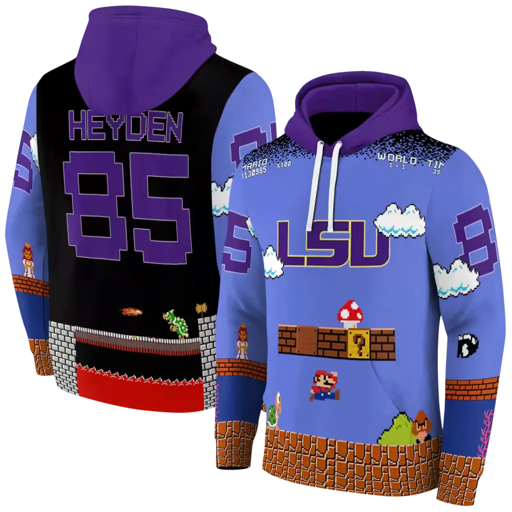 custom lsu tigers mario blue black hoodie fashion forward custom lsu tigers mario blue black hoodie fashion forward
