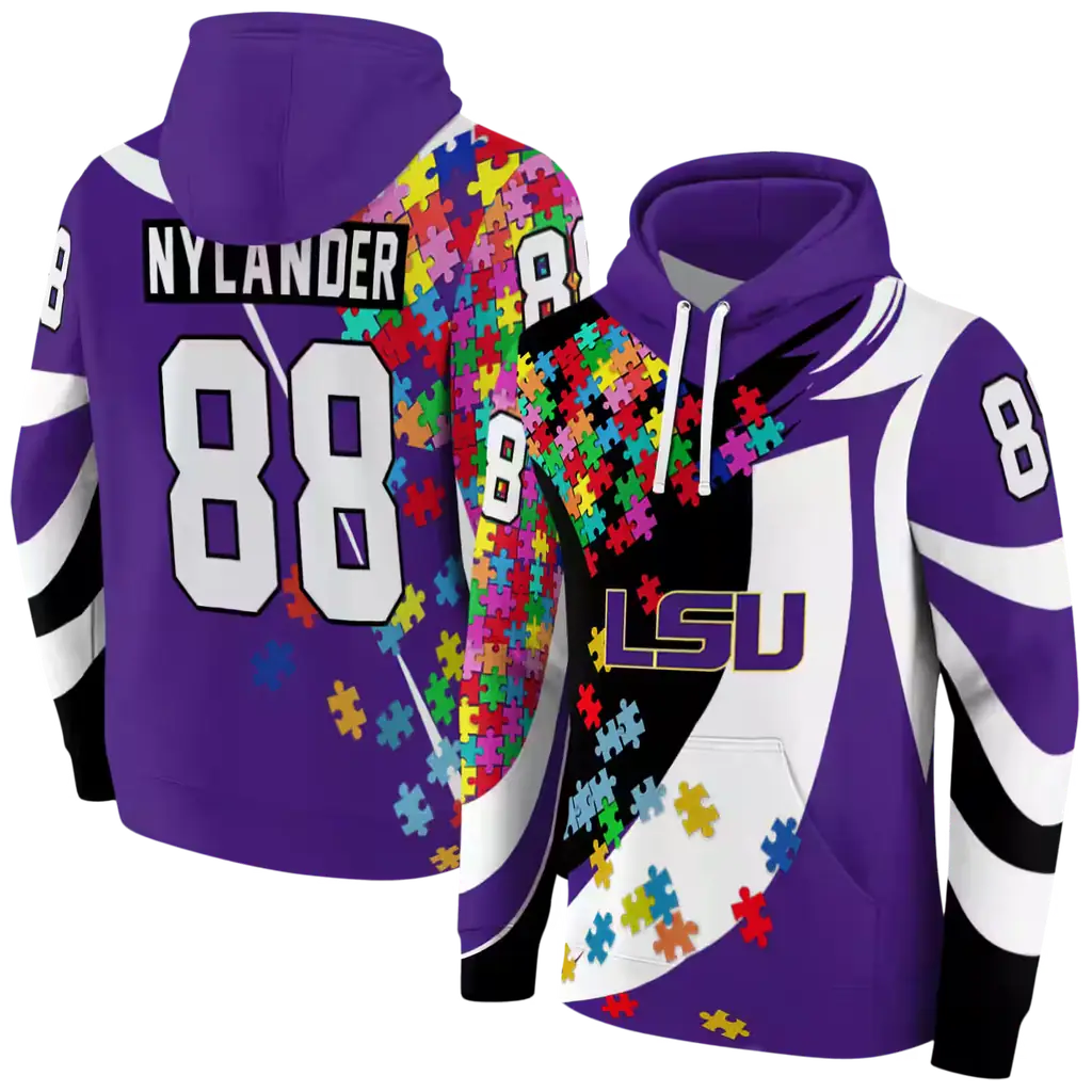 custom lsu tigers puzzle pieces purple hoodie fashion forward custom lsu tigers puzzle pieces purple hoodie fashion forward