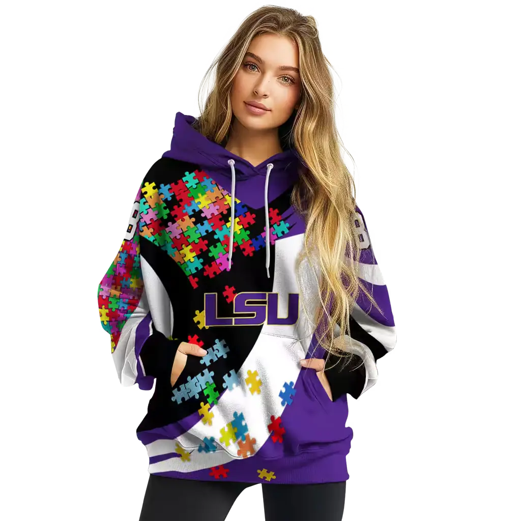 custom lsu tigers puzzle pieces purple hoodie high quality custom lsu tigers puzzle pieces purple hoodie high quality