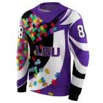 custom lsu tigers puzzle pieces purple hoodie best selling