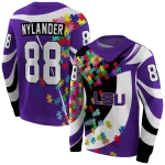 custom lsu tigers puzzle pieces purple hoodie best selling