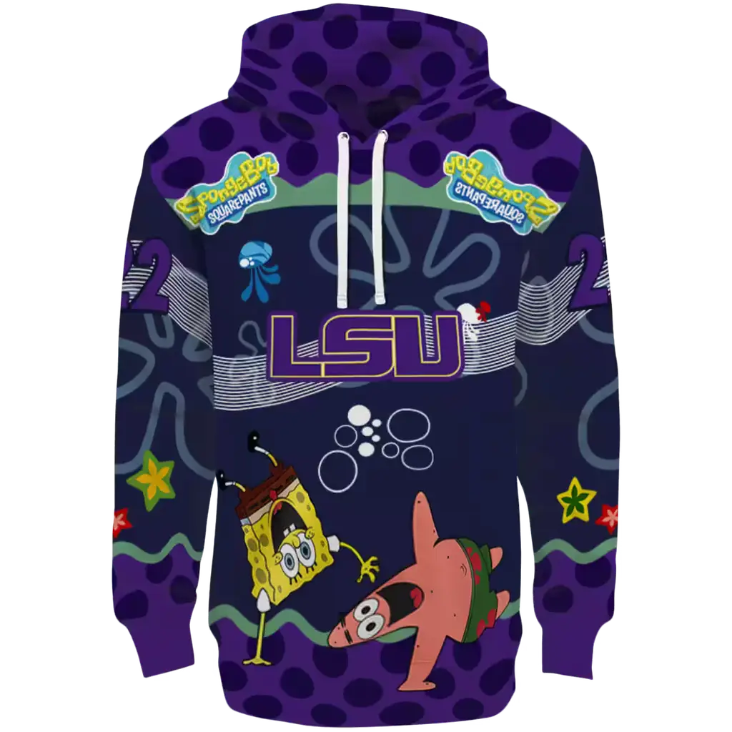 custom lsu tigers spongebob patrick star purple navy hoodie best selling custom lsu tigers spongebob patrick star purple navy hoodie best selling