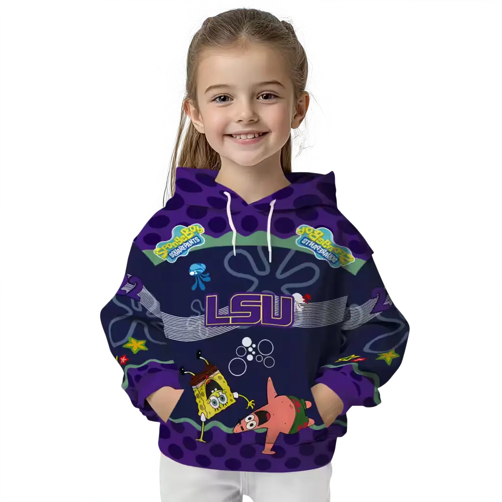 custom lsu tigers spongebob patrick star purple navy hoodie top rated custom lsu tigers spongebob patrick star purple navy hoodie top rated