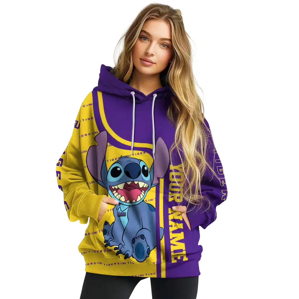 custom lsu tigers stitch purple hoodie high quality custom lsu tigers stitch purple hoodie high quality