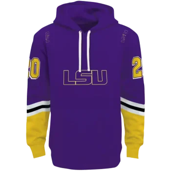 custom lsu tigers striped sleeves purple hoodie best selling