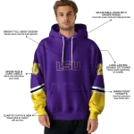 custom lsu tigers striped sleeves purple hoodie best selling