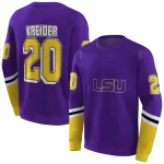custom lsu tigers striped sleeves purple hoodie best selling