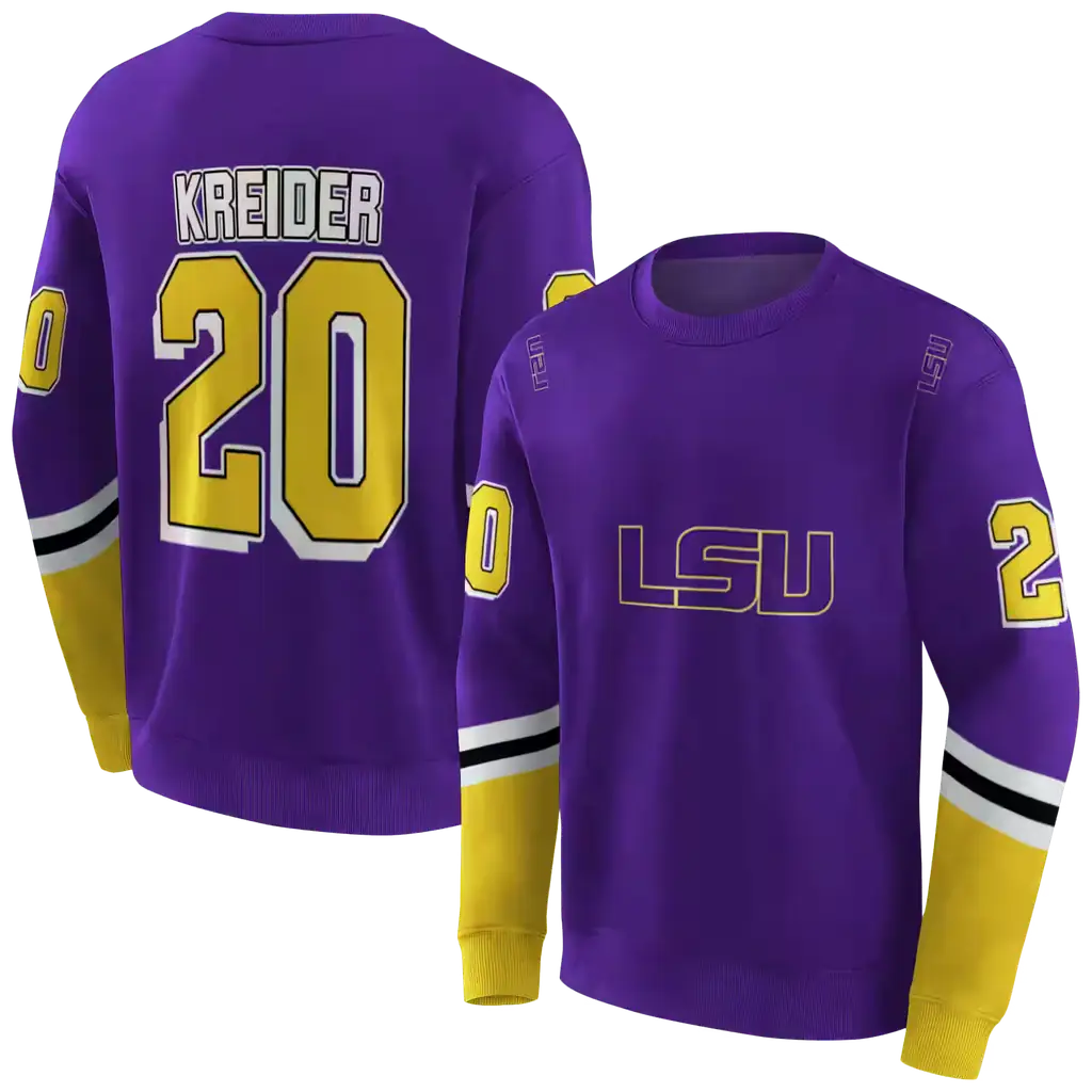 custom lsu tigers striped sleeves purple hoodie premium grade custom lsu tigers striped sleeves purple hoodie premium grade