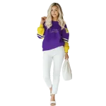 custom lsu tigers striped sleeves purple hoodie best selling