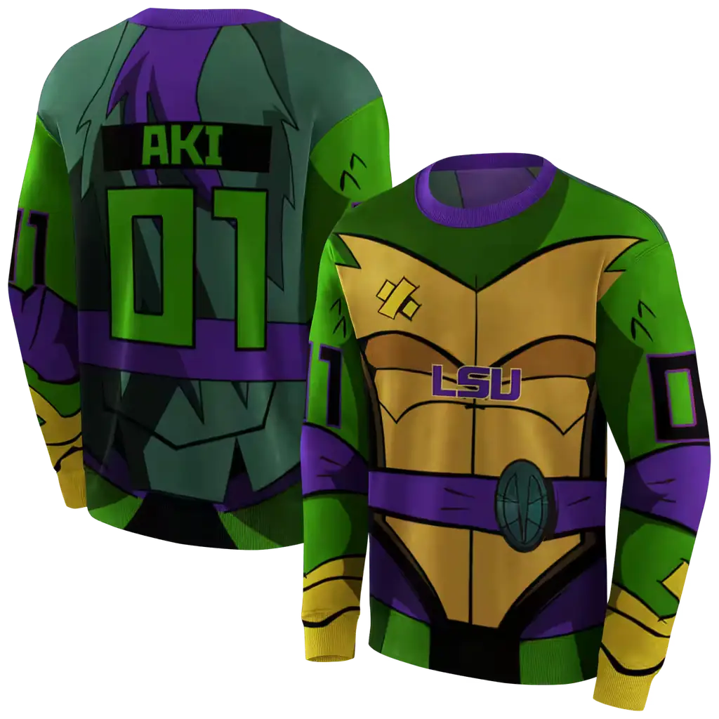 custom lsu tigers superhero armor purple green hoodie premium grade custom lsu tigers superhero armor purple green hoodie premium grade