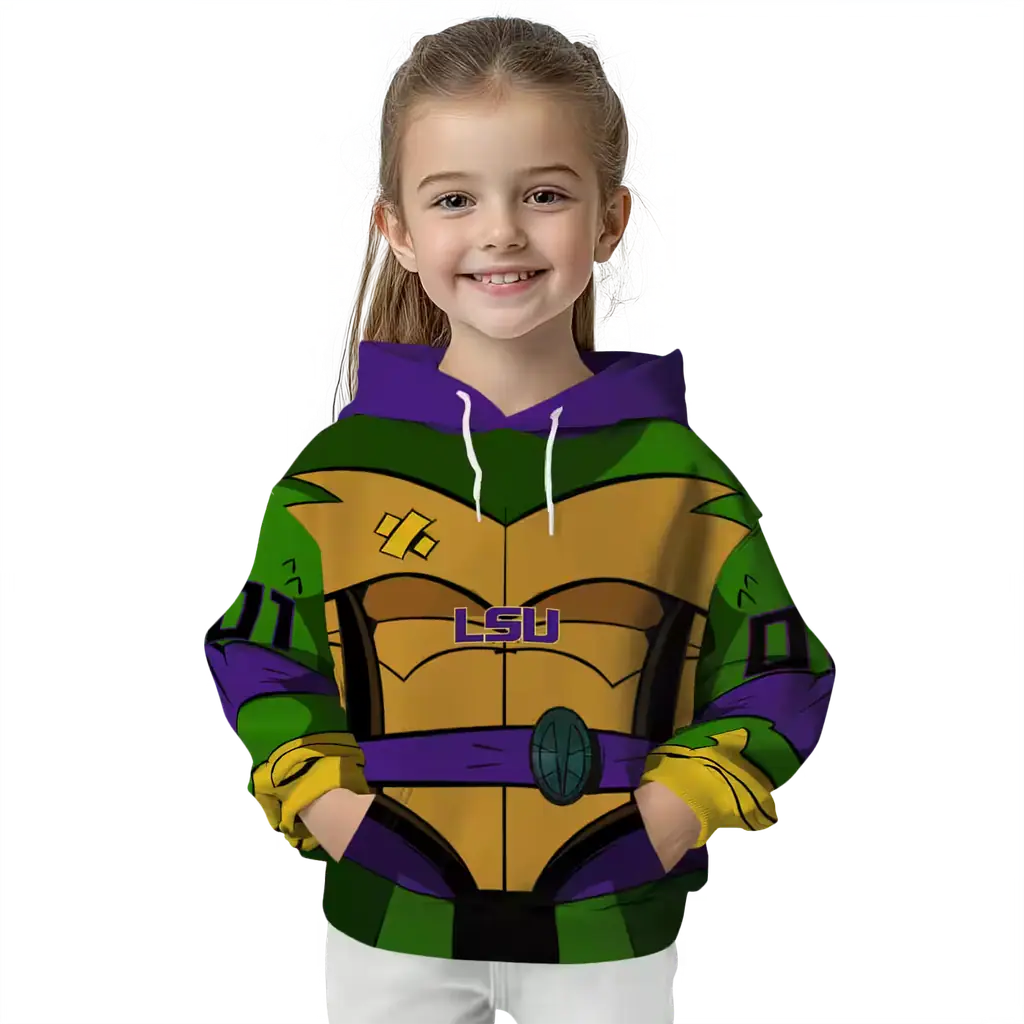 custom lsu tigers superhero armor purple green hoodie top rated custom lsu tigers superhero armor purple green hoodie top rated
