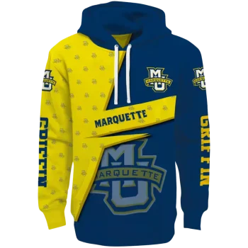 custom marquette golden eagles abstract shape blue hoodie best selling
