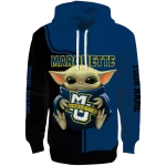 custom marquette golden eagles baby yoda blue black hoodie best selling