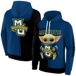 custom marquette golden eagles baby yoda blue black hoodie best selling