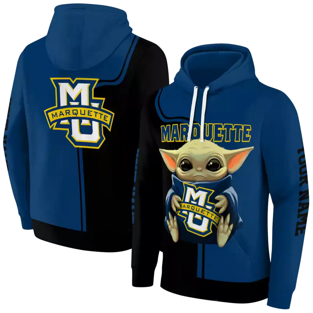 custom marquette golden eagles baby yoda blue black hoodie fashion forward custom marquette golden eagles baby yoda blue black hoodie fashion forward