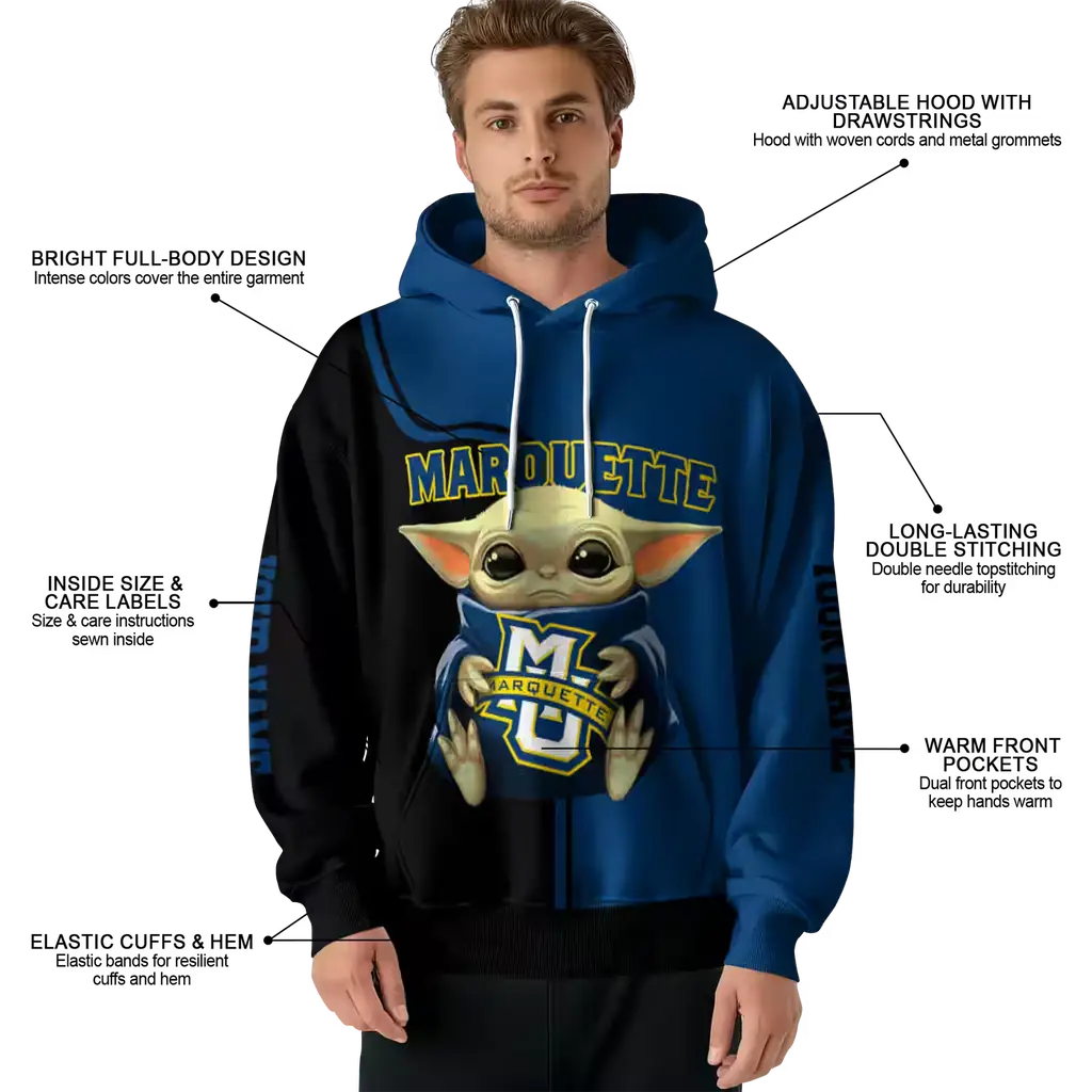 custom marquette golden eagles baby yoda blue black hoodie latest model custom marquette golden eagles baby yoda blue black hoodie latest model