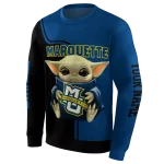 custom marquette golden eagles baby yoda blue black hoodie best selling