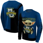 custom marquette golden eagles baby yoda blue black hoodie best selling