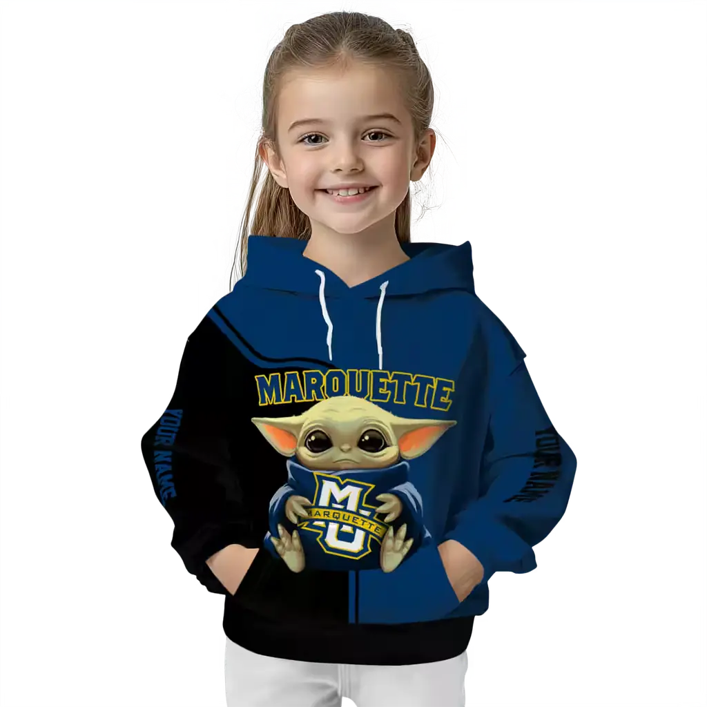 custom marquette golden eagles baby yoda blue black hoodie top rated custom marquette golden eagles baby yoda blue black hoodie top rated