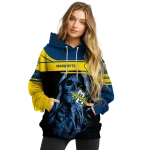 custom marquette golden eagles grim reaper blue black hoodie best selling