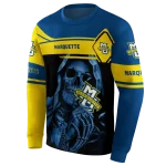 custom marquette golden eagles grim reaper blue black hoodie best selling