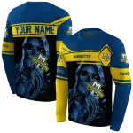 custom marquette golden eagles grim reaper blue black hoodie best selling