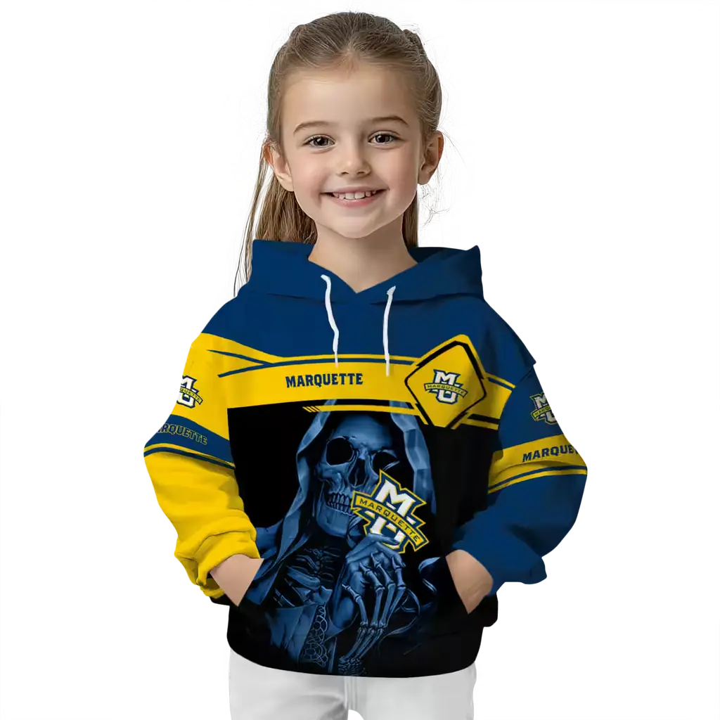 custom marquette golden eagles grim reaper blue black hoodie top rated custom marquette golden eagles grim reaper blue black hoodie top rated