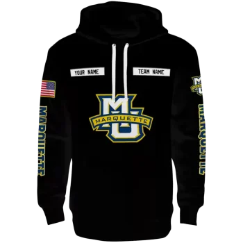 custom marquette golden eagles punisher skull black hoodie best selling
