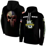 custom marquette golden eagles punisher skull black hoodie best selling