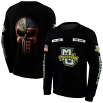 custom marquette golden eagles punisher skull black hoodie best selling