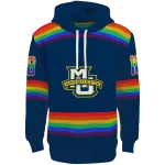 custom marquette golden eagles rainbow stripes blue hoodie best selling