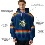 custom marquette golden eagles rainbow stripes blue hoodie best selling