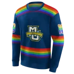 custom marquette golden eagles rainbow stripes blue hoodie best selling