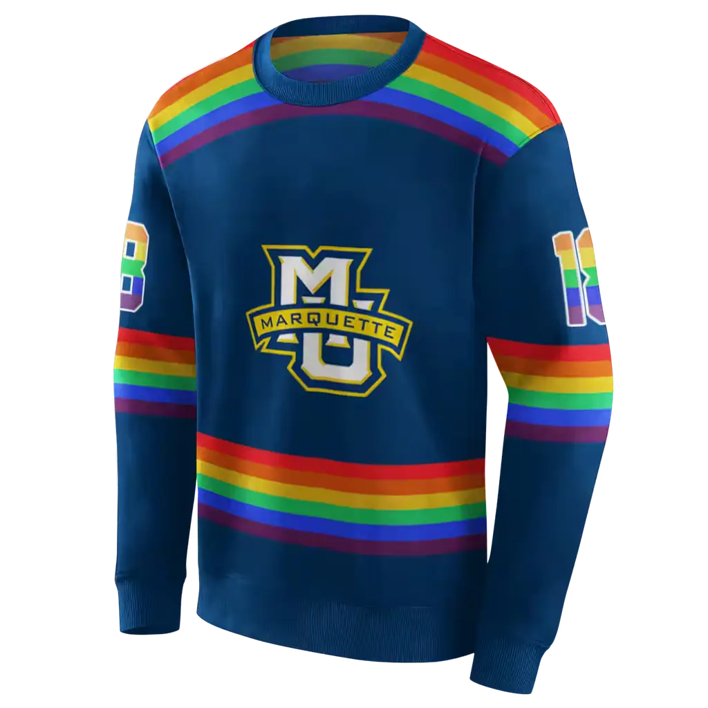 custom marquette golden eagles rainbow stripes blue hoodie new arrival custom marquette golden eagles rainbow stripes blue hoodie new arrival