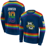 custom marquette golden eagles rainbow stripes blue hoodie best selling
